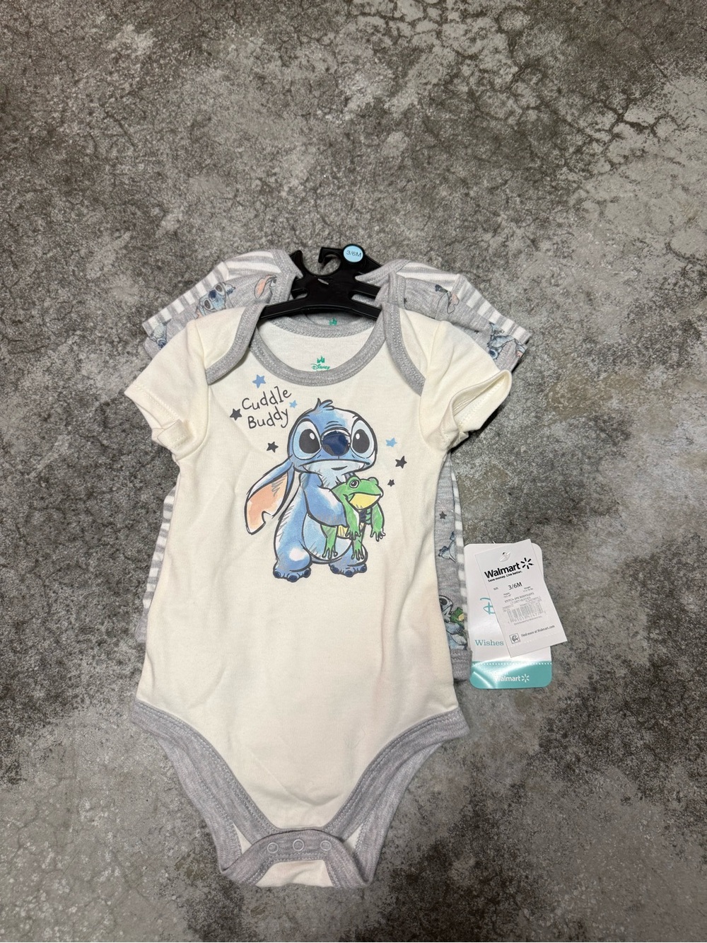 Disney Cream and Gray Stitch 'Cuddle Buddy' One-Piece